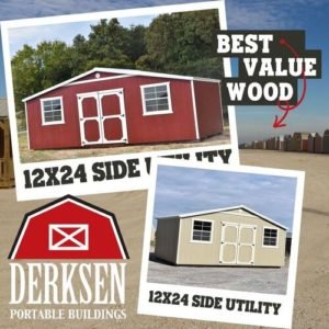 Derksen Buildings Best Value Wood Buildings in Starkville MS by Double E Portable Buildings