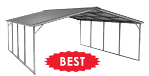 Vertical carports for sale by Double E Portable Buildings in Starkville, MS