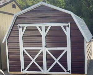 the original barn style storage shed from Derksen Buildings in Starkville MS